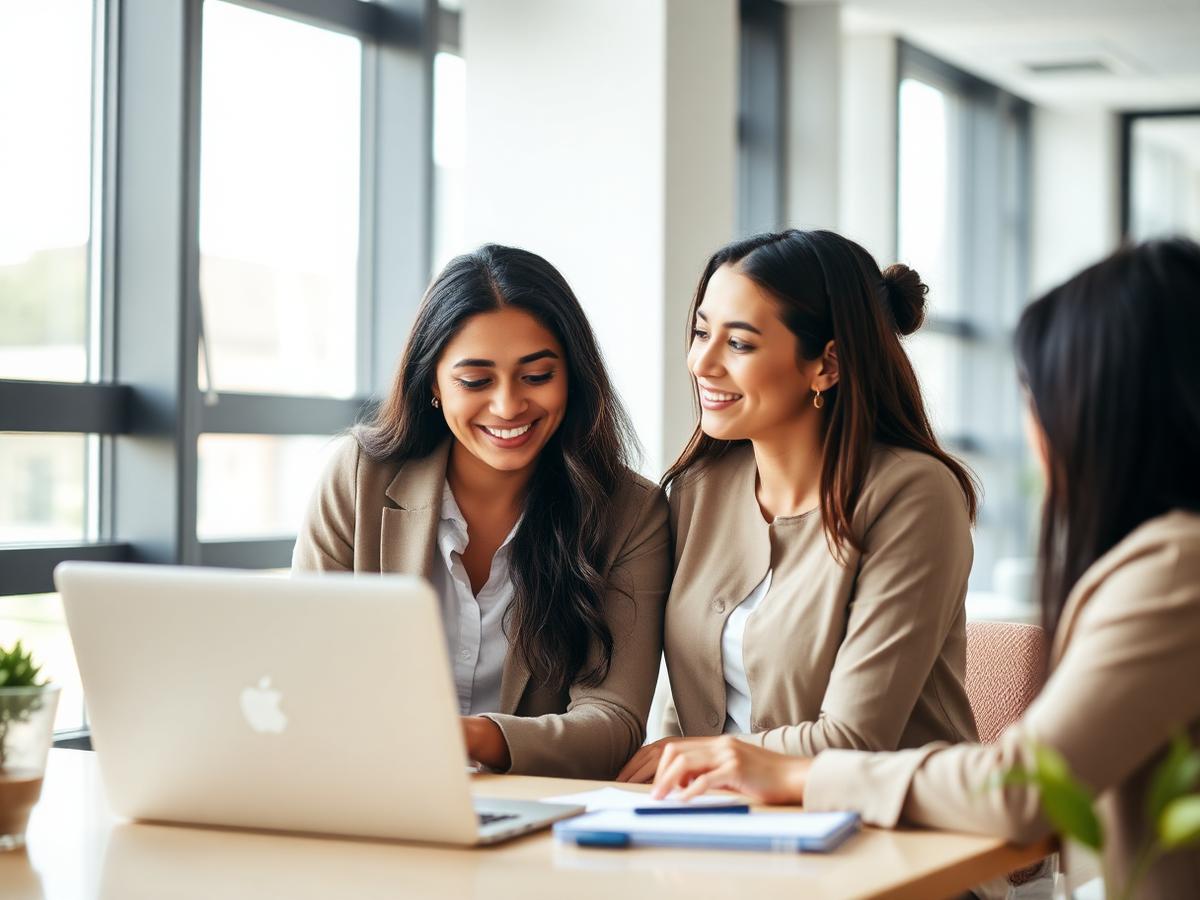 Profesionales trabajando juntas en una oficina